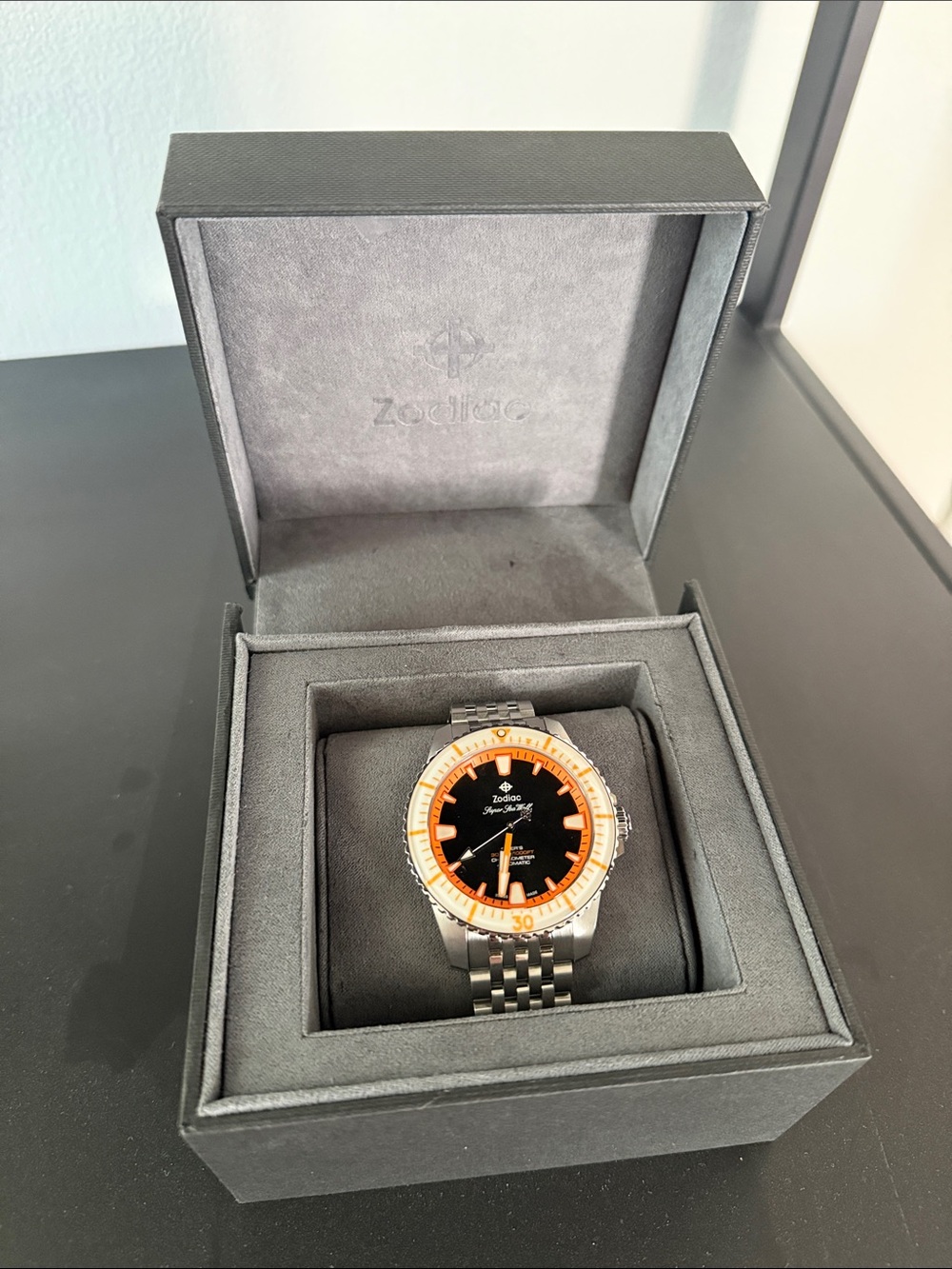 Zodiac Super Sea Wolf Diver’s Watch - Silver/Black/Orange (never worn)